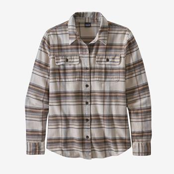 Patagonia W's L/S Fjord Flannel Shirt Cabin Time/ Birch White
