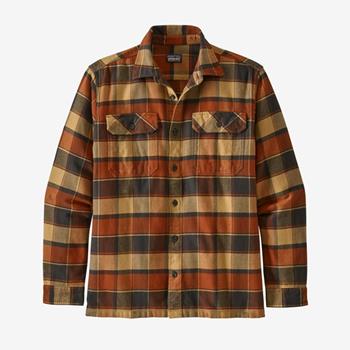 Patagonia M's L/S Fjord Flannel Shirt Plots/ Burnished Red