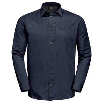 Jack Wolfskin Lakeside Roll-Up Shirt M  Night Blue - Hemd Herren