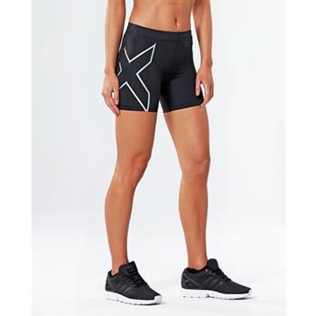 2XU W's Core Comp 5" Shorts Black/Silver - Kompressionshose Damen
