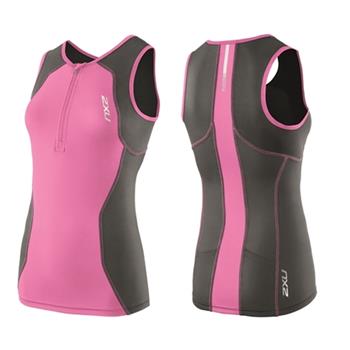 2XU Active Tri Singlet Woman - Triathlonlinne Pink - Laufpullover