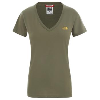 The North Face W S/S Simple Dome Tee Burnt Olive Green - Outdoor T-Shirt