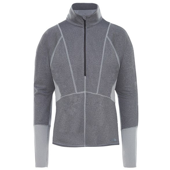 The North Face Women's Ambition 1/4 Zip Pullover Mid Grey Heather - Laufpullover