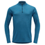 Devold Breeze Man Half Zip Neck  Blue Melange - Merino Unterhemd Herren