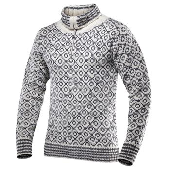 Devold Svalbard Sweater Zip Neck Offwhite/Anthracite - Pullover Damen