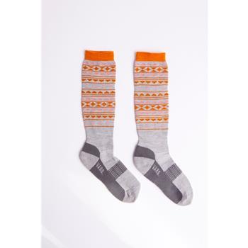 Varg W Wool Sport Sock Grey With Pink And Orange - Socken Damen