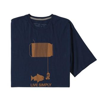 Patagonia Fishing Patagonia M's Live Simply Happy Hour Organic T-Shirt Classic Navy - Outdoor T-Shirt