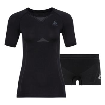 Odlo Fundamentals Performance Light Set Women Black/Odlo Graphite Grey - Slip Damen