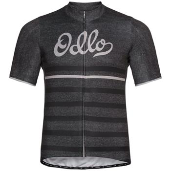 Odlo Stand-Up Collar S/S Full Zip Men Odlo Graphite Grey Melange/Retro - Outdoor T-Shirt