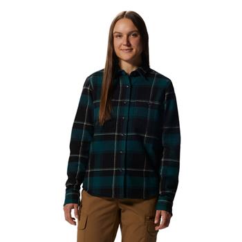 Mountain Hardwear PlusherT Long Sleeve Shirt Women Dark Marsh Tartan Plaid - Hemd Damen