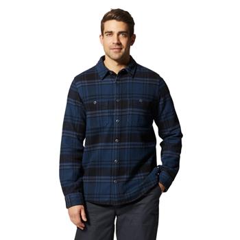 Mountain Hardwear PlusherT Long Sleeve Shirt Hardwear Navy Bonfire Plaid - Hemd Herren