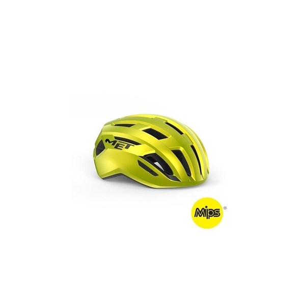 MET Cykelhjälm Racer Road Vinci Mips Lime Yellow - Fahrradhelm MTB