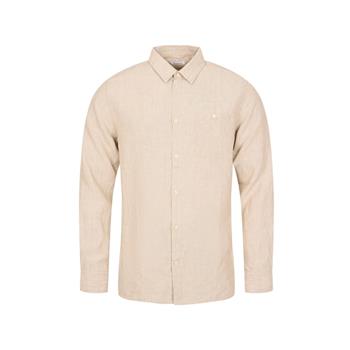 KnowledgeCotton Apparel Linen Custom Fit LS Shirt - Gots/Vegan Light Feather Gray - Hemd Herren