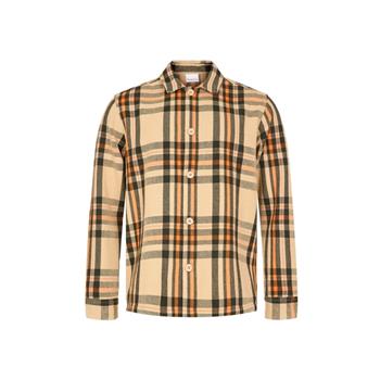 KnowledgeCotton Apparel Heavy Flannel Checkered Overshirt - Gots/Vegan Green Check - Hemd Herren