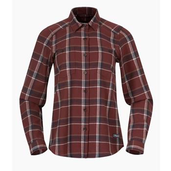 Bergans Tovdal W Shirt Amarone Red/Dark Shadow Grey Check - Hemd Damen