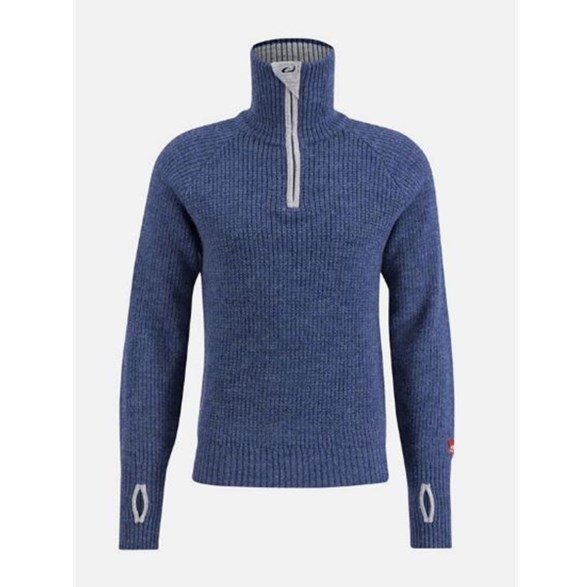 Ulvang Rav Sweater W/Zip Navy Melange/Grey Melange/New Navy - Pullover Damen