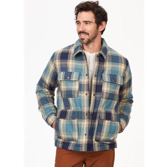 Marmot Ridgefield Sherpa Flannel Shirt Jacket Moon River - Jacke Herren