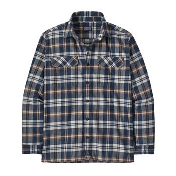 Patagonia Organic Cotton Midweight Fjord Flannel LS Shirt Men Fields New Navy