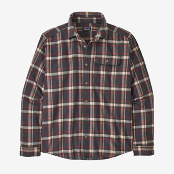 Patagonia M's L/S Cotton In Conversion LW Fjord Flannel Shirt Ink Black - Hemd Herren