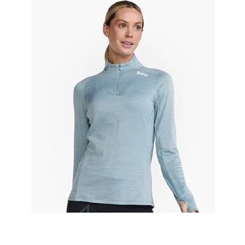 2XU Ignition 1/4 Zip Chambray/White Reflective - Laufpullover