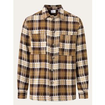 KnowledgeCotton Apparel Checked Overshirt Brown Check - Outdoor Langarmshirt
