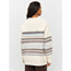 KnowledgeCotton Apparel Wool Pattern Boxy Crew Neck White Stripe - Pullover Damen