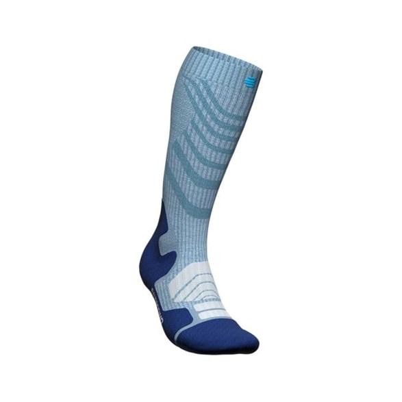 Bauerfeind Outdoor Merino Compression Socks High Cut Ocean Blue - Laufsocken