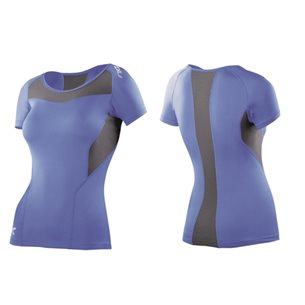2XU Short Sleeve Compression Top - Woman - Blue - Lauf-T-Shirt