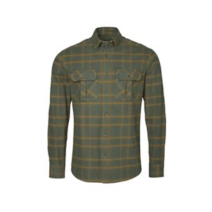 Chevalier Hawk Flannel Shirt Men Leaf Green Checked - Langarm Jagdhemd