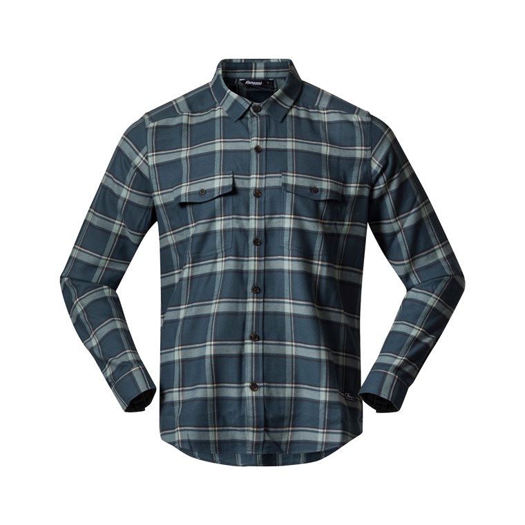 Bergans Tovdal Shirt  Orion Blue/Misty Forest Check - Hemd Herren