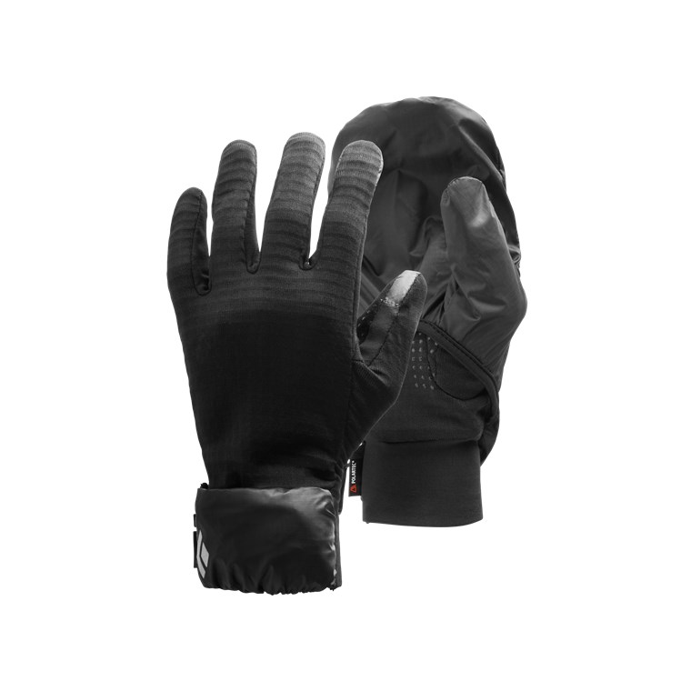 Black Diamond Wind Hood Gridtech Gloves Black - Fingerhandschuhe Damen