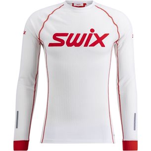 Swix V Roadline Racex Long Sleeve M Bright White - Syntetisch Unterhemd Herren