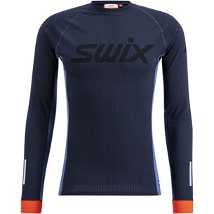 Swix V Roadline Racex Long Sleeve M  Dark Navy/Lake Blue - Syntetisch Unterhemd Herren