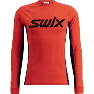 Swix V Roadline Racex Long Sleeve M Fiery Red/Dark Navy - Syntetisch Unterhemd Herren