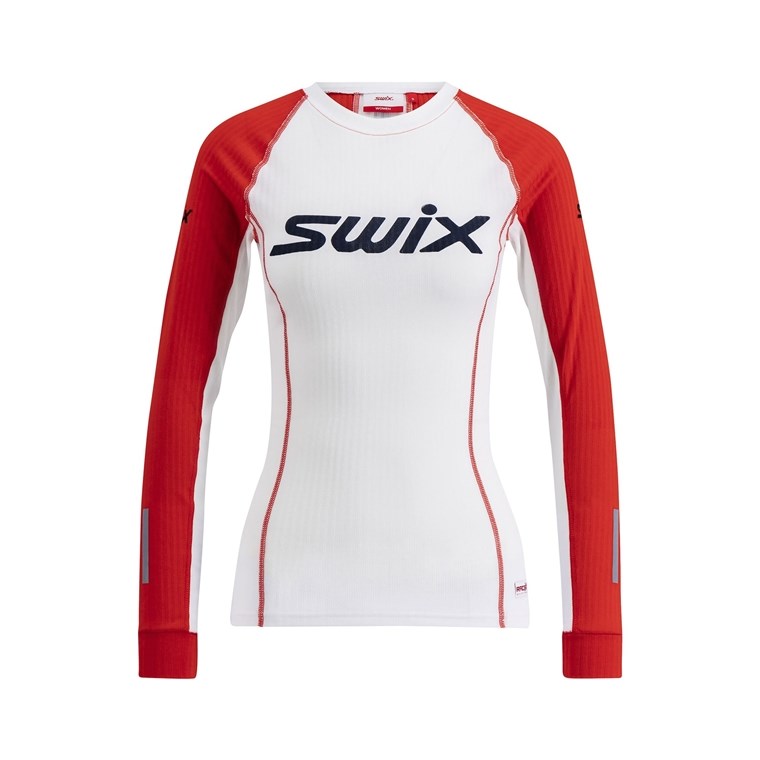 Swix Roadline Racex Long Sleeve W Bright White/Fiery Red