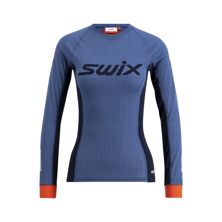 Swix Roadline Racex Long Sleeve W  Lake Blue/Dark Navy - Syntetisch Unterhemd Damen