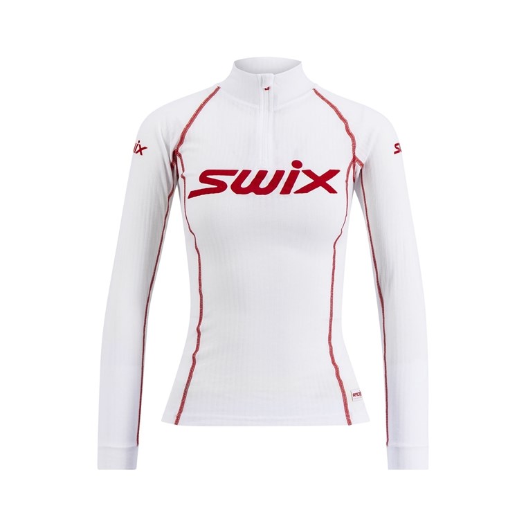 Swix Racex Bodyw Halfzip W Bright White - Syntetisch Unterhemd Damen
