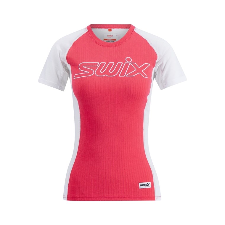 Swix Racex Light SS W Cherry Berry / Bright White - Syntetisch Unterhemd Damen