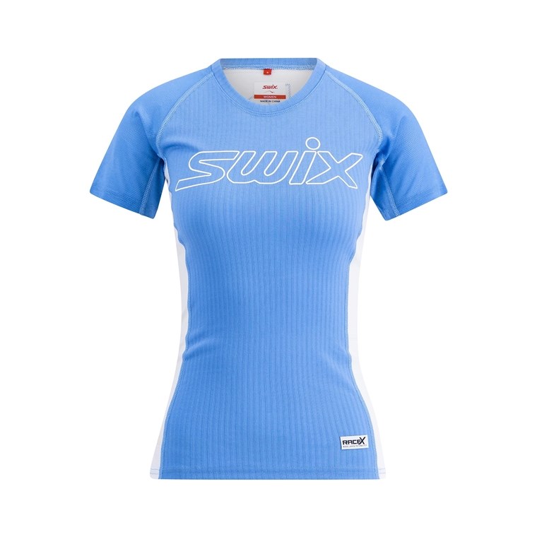 Swix Racex Light SS W  Cloud Blue / Bright White - Syntetisch Unterhemd Damen