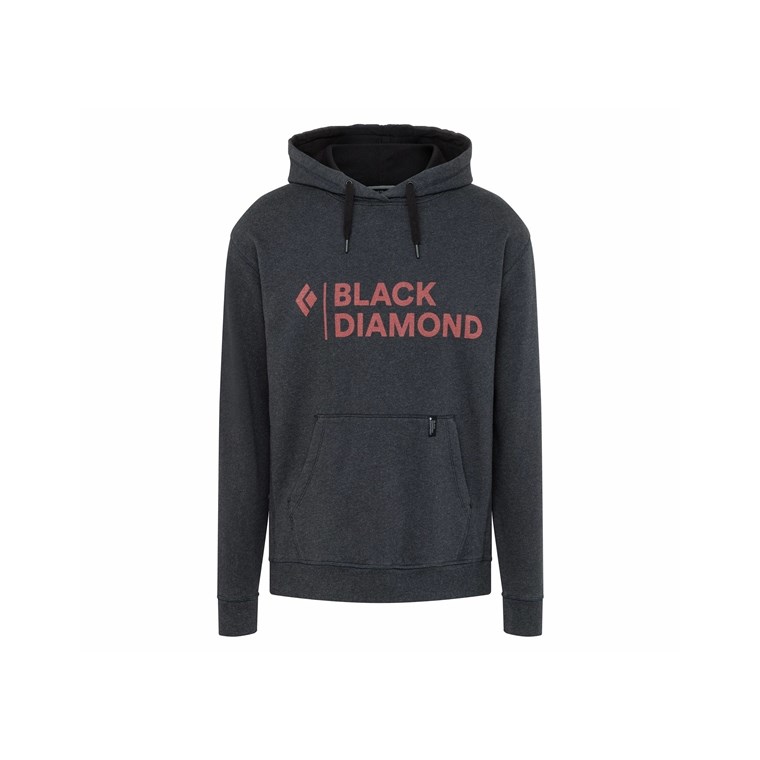 Black Diamond M Stacked Logo Hoody Black Heather - Hoodie Herren