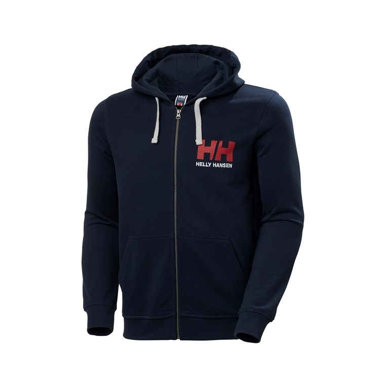 Helly Hansen HH Logo Full Zip Hoodie Navy - Hoodie Herren
