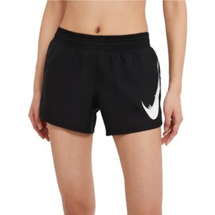 Nike Swoosh Run Short Black/White - Shorts Damen