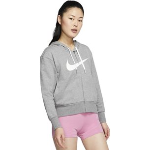 Nike Dri-Fit Get Fit Hoody Carbon Heather/W - Pullover Damen
