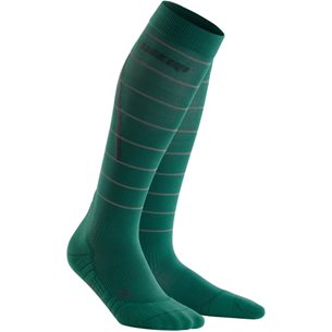 CEP Reflective Compression Socks Dark Green - Laufsocken, Damen