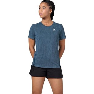 Odlo T-shirt Crew Neck Short Sleeve Zeroweight Reef Waters Melange - T-Shirt, Damen