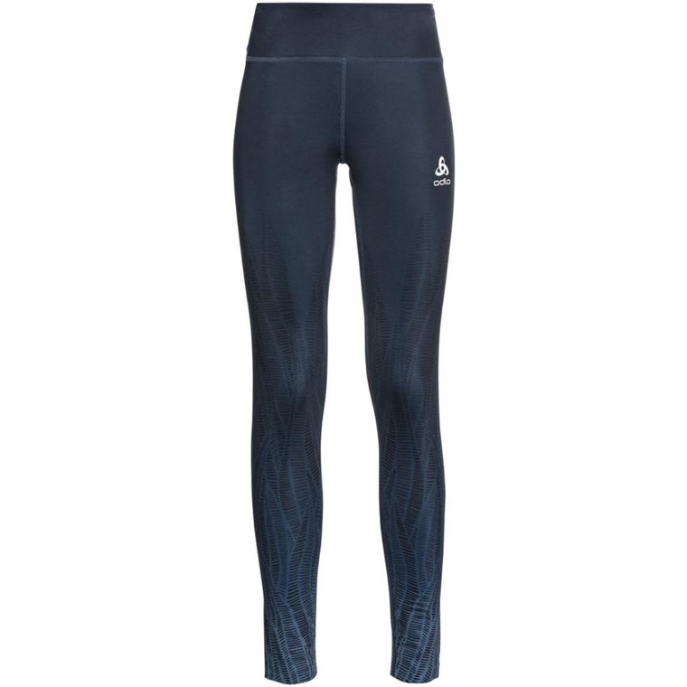 Odlo Tight Zeroweight Print Blue Wing Teal - Tights Damen