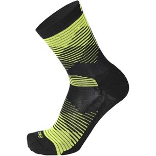 Mico Lightweight Extra Dry Run Crew Socks Black/Yellow - Laufsocken