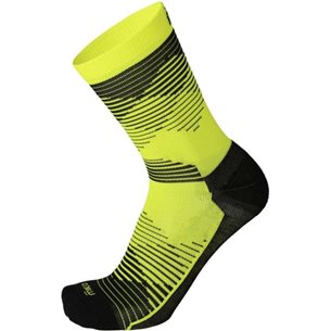 Mico Lightweight Extra Dry Run Crew Socks Yellow/Black