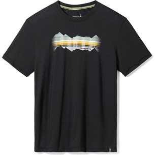 Smartwool Mountain Horizon Graphic Short Sleeve Tee Slim Fit Wool Black - T-Shirt, Herren