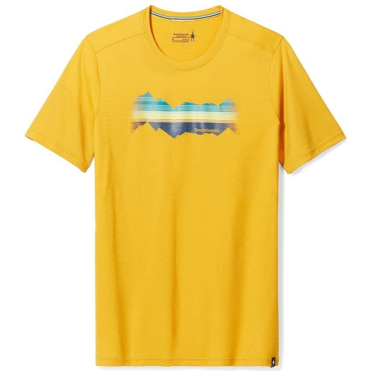 Smartwool Mountain Horizon Graphic Short Sleeve Tee Slim Fit Wool Honey Gold - T-Shirt, Herren
